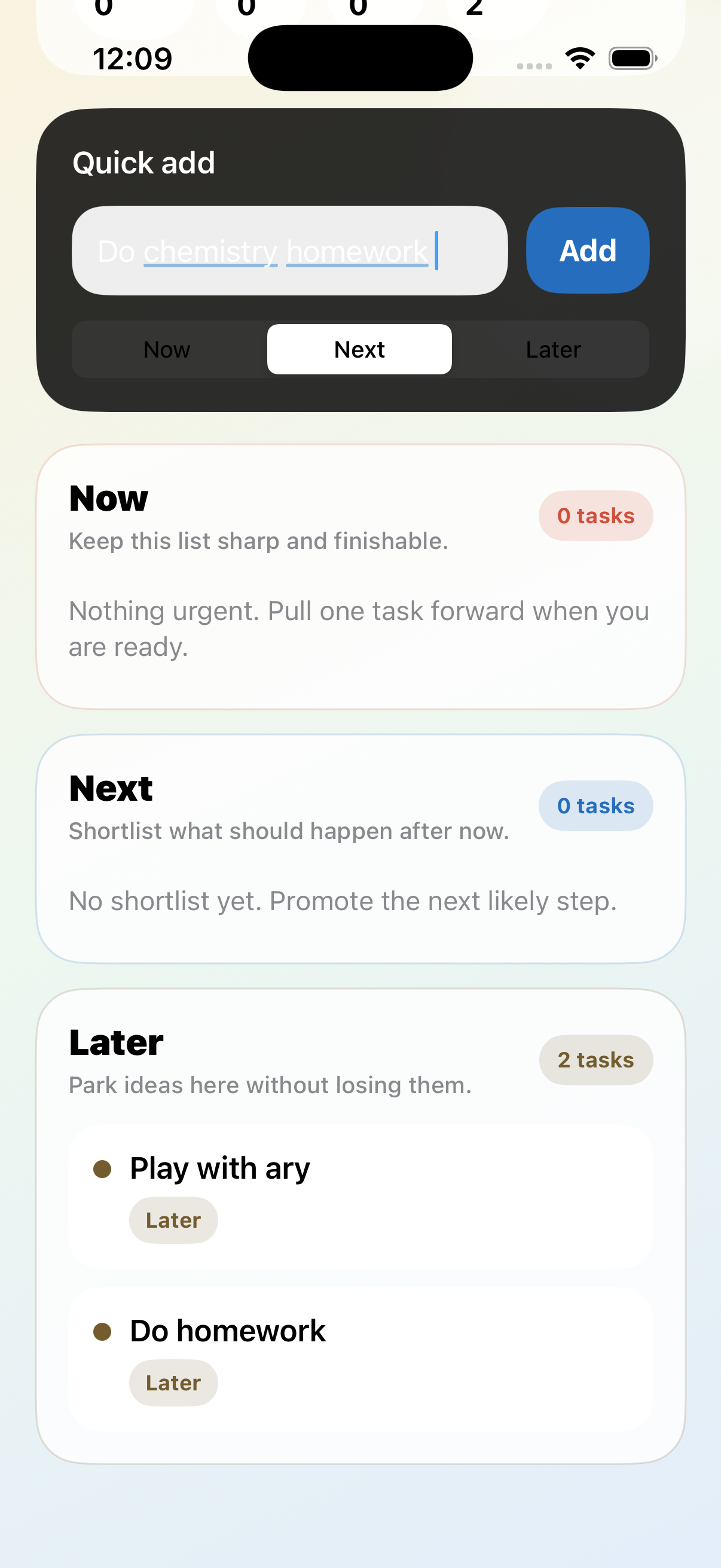 Nudgy screenshot showing awards, reminders, privacy, and accessibility-related settings.